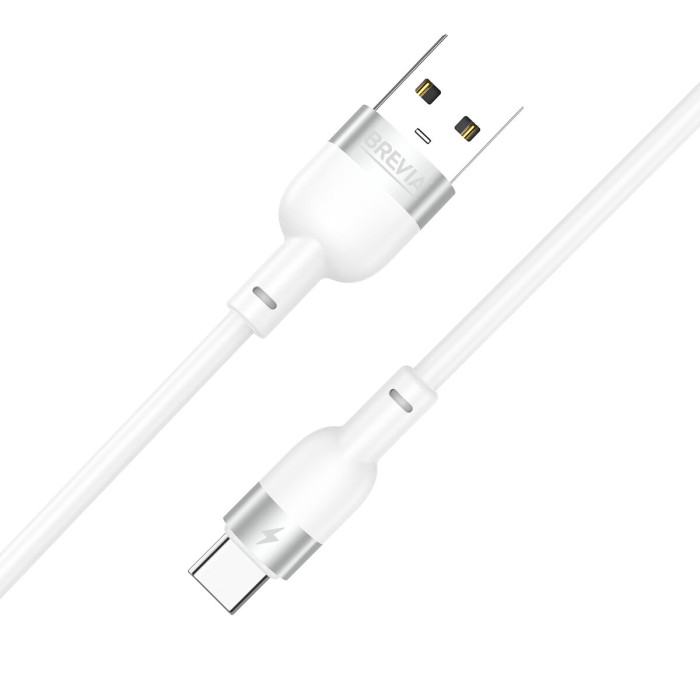 Кабель Brevia USB to Type-C 2,4А 1,2м, білий box (52120WUCC1)