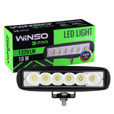 Фара світлодіодна Winso Pro Epistar розсіяний 10-30V, 18W (6x3W), 1шт (780210)