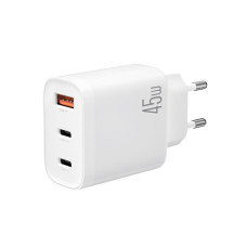 Мережевий зарядний пристрій XO L117 PD45W/QC18W 2USB-C+1USB-A білий