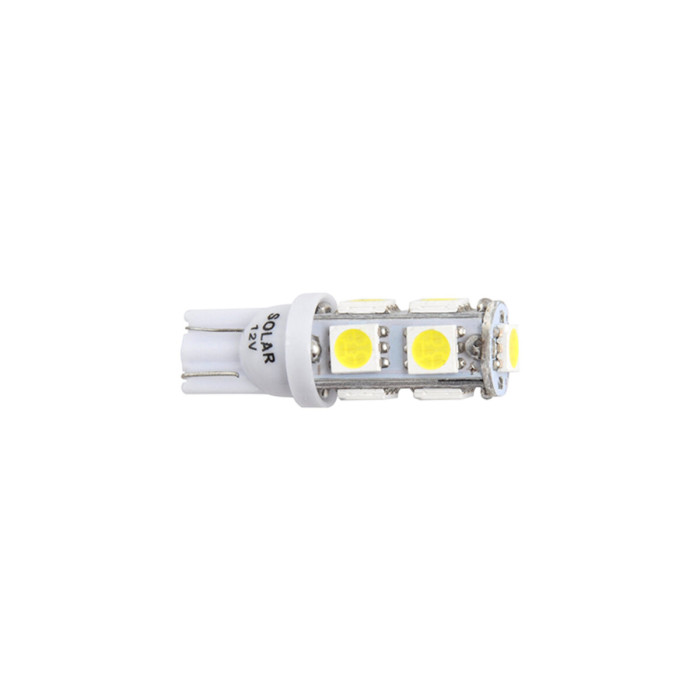 Автолампа Solar LED 12V T10 W2.1x9.5d 9SMD 5050 white, 2шт