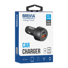 Автомобільний зарядний пристрій Brevia ePower Dual Carbon 48W 1xUSB-C+1xUSB-A