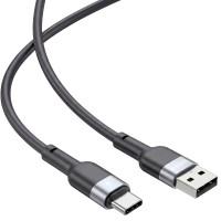 Кабель Brevia USB to Type-C 2,4A 1,2м, чорний ZIP (52120BUCZ1)