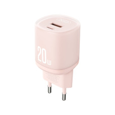 Мережевий зарядний пристрій XO L144 PD20W 1USB-A+1USB-C pink