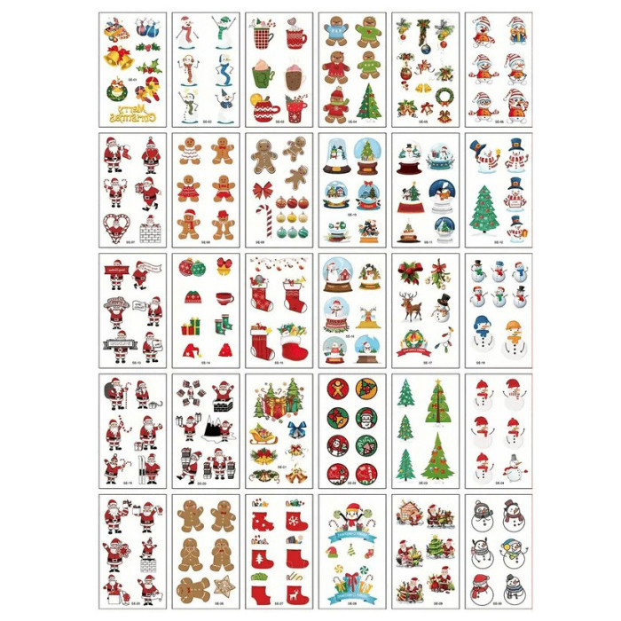 Набір дитячих тимчасових тату "Різдво та Новий рік №2" tattoo-mini-set-cmas-30-2 Fresh Tattoo
