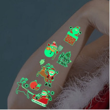 Набір тимчасових тату "Різдво №2" kids-tatto-set10-2-christmass, що світяться, 12 х 7 см   Fresh Tattoo