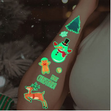 Набір тимчасових тату "Різдво №2" kids-tatto-set10-2-christmass, що світяться, 12 х 7 см   Fresh Tattoo