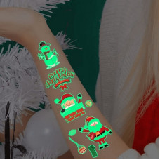 Набір тимчасових тату "Різдво №2" kids-tatto-set10-2-christmass, що світяться, 12 х 7 см   Fresh Tattoo