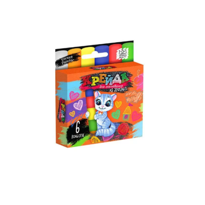 Маленька крейда для малювання на асфальті MEL-02-01, 6 шт Danko Toys