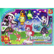 Дитячий пазл класичний "Enchantimals" EA203 постер 70 елементів G-Toys