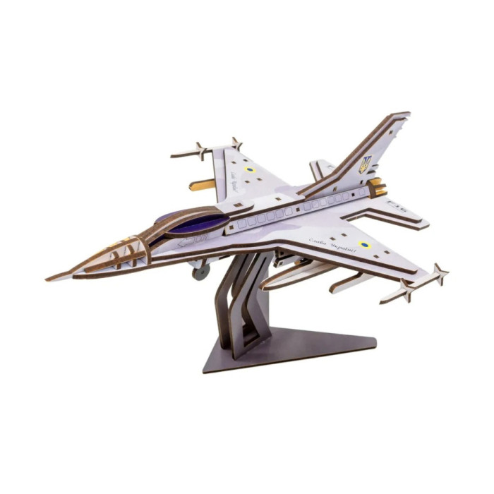 Дерев'яний 3D конструктор "F16"Арт-26913, 79 деталей PuzzleOK