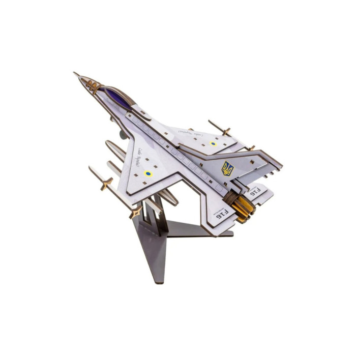 Дерев'яний 3D конструктор "F16"Арт-26913, 79 деталей PuzzleOK