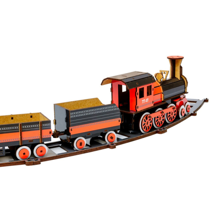 Дерев'яний 3D конструктор "Потяг" Puz-00924, 231 деталь PuzzleOK