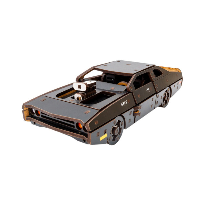 Дерев'яний 3D конструктор "Fast Furious" Puz-62519, 125 деталей, чорний PuzzleOK