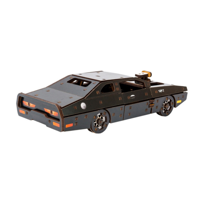 Дерев'яний 3D конструктор "Fast Furious" Puz-62519, 125 деталей, чорний PuzzleOK