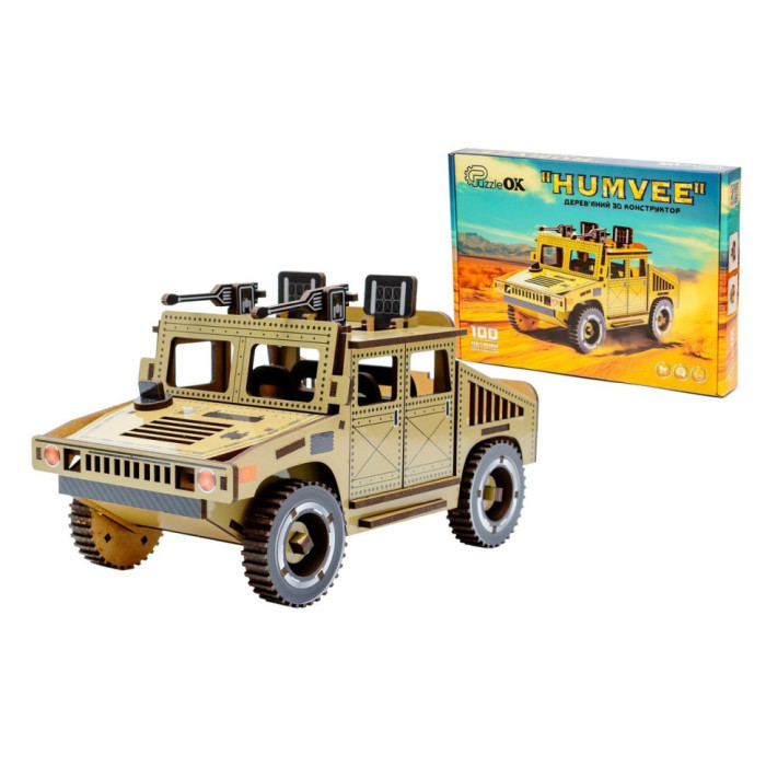Дерев'яний 3D конструктор "Humvee" Puz-00927, 100 деталей PuzzleOK
