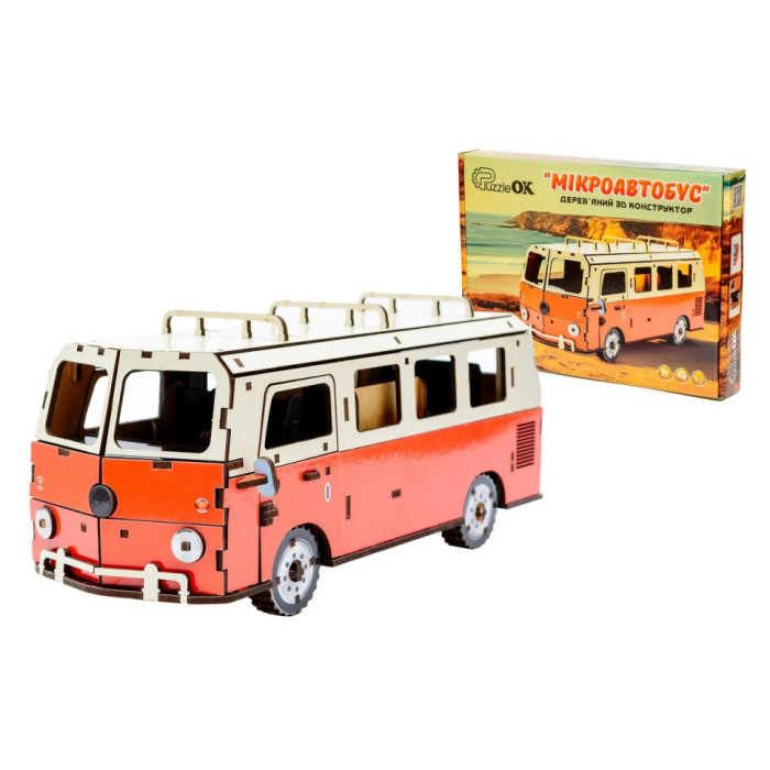 Дерев'яний 3D конструктор "Мікроавтобус" Puz-00926, 156 деталей PuzzleOK