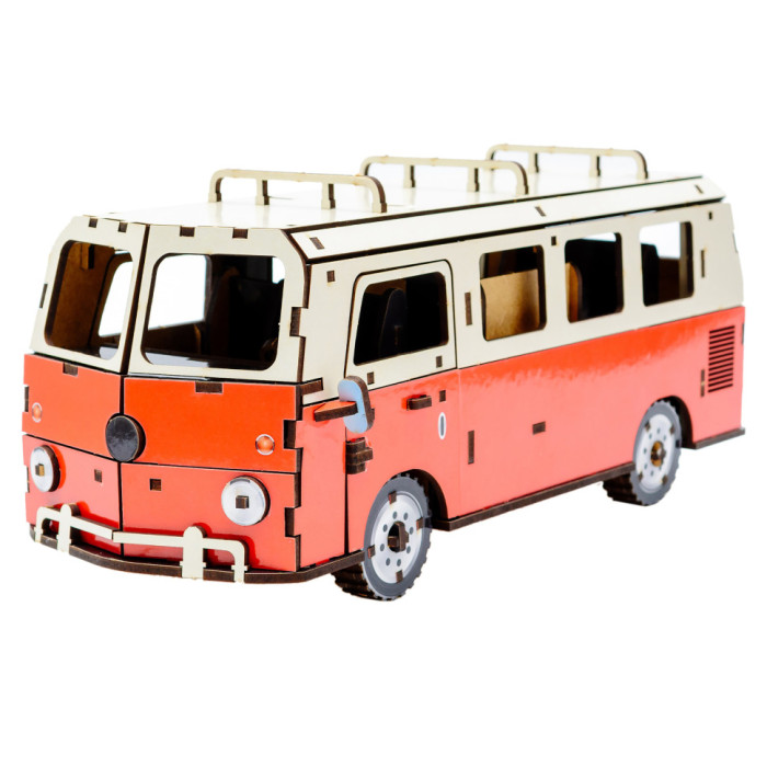 Дерев'яний 3D конструктор "Мікроавтобус" Puz-00926, 156 деталей PuzzleOK