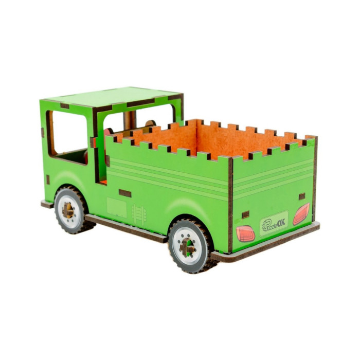 Дитячий дерев'яний 3D конструктор "Вантажівка" Puz-00929, 37 деталей PuzzleOK