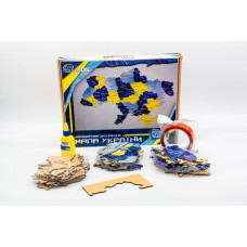 Дерев'яний пазл "Мапа України"Арт-60906 синьо-жовтий 60х90 см PuzzleOK