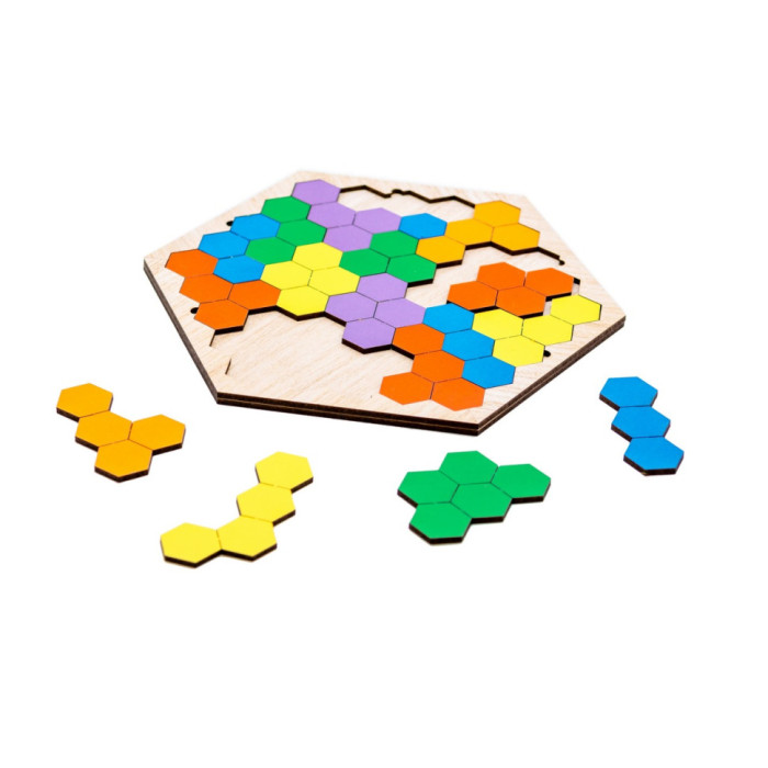 Настільна розвиваюча гра-пазл "Шестикутник"Арт-22079, 20 елементів PuzzleOK