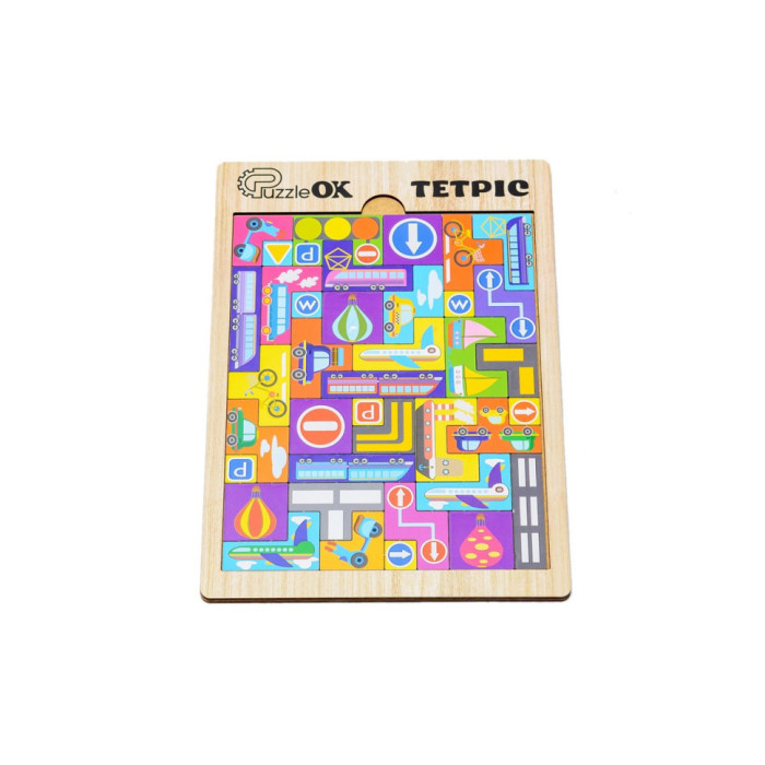 Розвиваюча дерев'яна іграшка "Тетріс Транспорт" Puz-22922 PuzzleOK