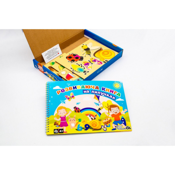 Дитяча розвиваюча "Книга на липучках" Puz-88891, 71 деталь 11 сторінок PuzzleOK
