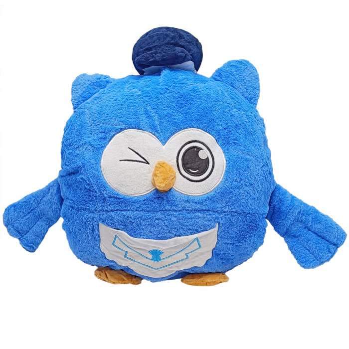 Дитяча м'яка іграшка "Сова" L1127(Blue) іграшка з пледом, розмір 45 см Bambi