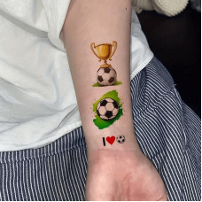 Набір дитячих тимчасових тату "Футбол №1" football-tattoo-mini-set- 10 штук по 12*7 см  Fresh Tattoo