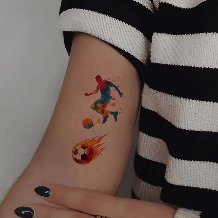 Набір дитячих тимчасових тату "Футбол №1" football-tattoo-mini-set- 10 штук по 12*7 см Fresh Tattoo