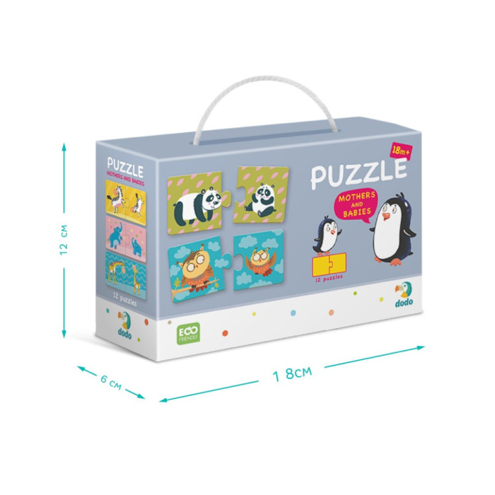 Дитячий пазл Мама і Малюк DoDo 300150, 12 пазлів по 2 елементи DoDo Toys