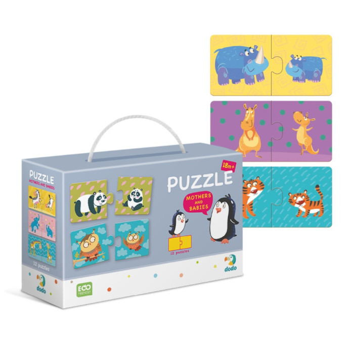 Дитячий пазл Мама і Малюк DoDo 300150, 12 пазлів по 2 елементи DoDo Toys