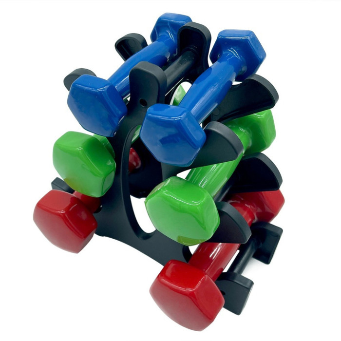Набір вінілових гантелей на підставці Vinyl Dumbbell Set NE-VIN-124, 2 шт по 1 кг, 2 кг, 3 кг Newt