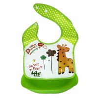 Дитячий слинявчик Трактор MGZ-0602(Green Giraffe) зі знімною кишенею Megazayka