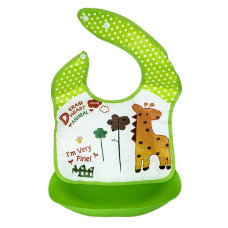 Дитячий слинявчик Трактор MGZ-0602(Green Giraffe) зі знімною кишенею Megazayka