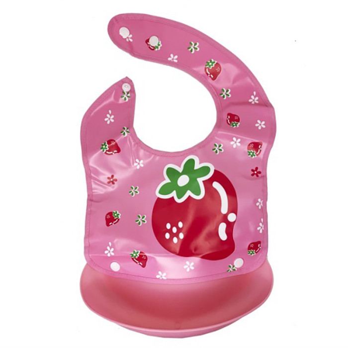 Дитячий слинявчик Трактор MGZ-0602(Pink) зі знімною кишенею Megazayka
