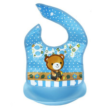Дитячий слинявчик Трактор MGZ-0602(Blue Bear) зі знімною кишенею Megazayka