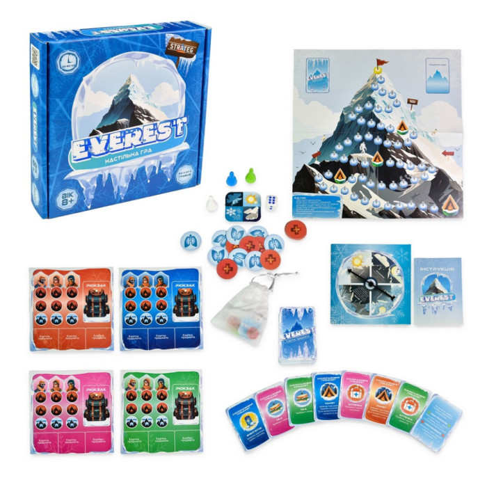 Карткова гра "Everest" 30417 картки 110 штук, жетони 37 штук Strateg