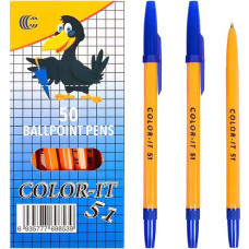 Набір кулькових ручок Corvina CR51-50 синя 50 штук  COLOR-IT