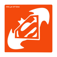 Трафарет для біо-тату Бетмен v Супермен r032_pr-15*15см, розмір 15х15см Fresh Tattoo