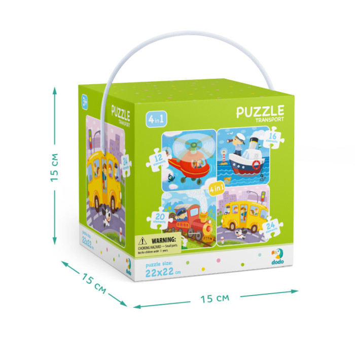 Дитячий набір пазлів "Транспорт" DoDo 300132, 4 в 1 DoDo Toys