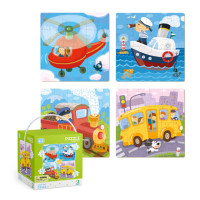 Дитячий набір пазлів "Транспорт" DoDo 300132, 4 в 1 DoDo Toys