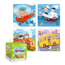 Дитячий набір пазлів "Транспорт" DoDo 300132, 4 в 1 DoDo Toys