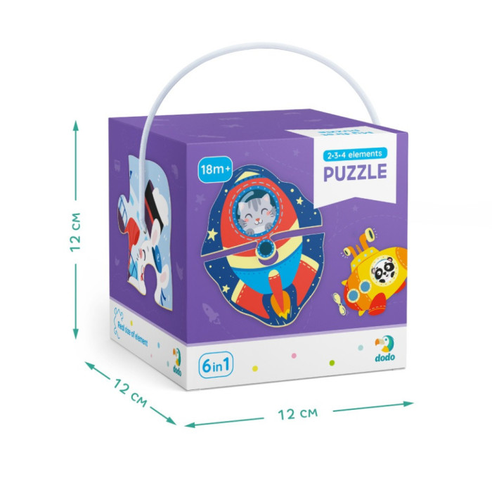 Дитячий пазл Транспорт DoDo 300154, 2-3-4 елемента DoDo Toys