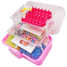 Дитячий набір для плетіння браслетів "Loom" 16202(Pink) в чемодані Bambi