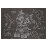 Гравюра А5 "Котик-2"ГрА5с-28 економ варіант у пакеті 21 х 14,8 см Danko Toys