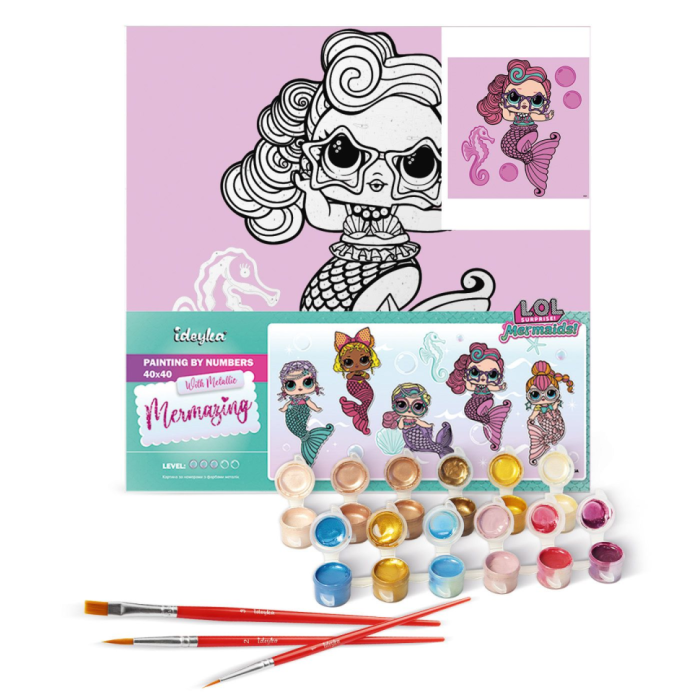 Картина за номерами "L.O.L. Surprise! Mermaids Waves" KHO6266, 40х40 см Идейка