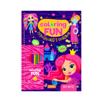 Дитяча розмальовка з олівцями "Coloring fun"НТ-39-01, 24 аркуши Апельсин