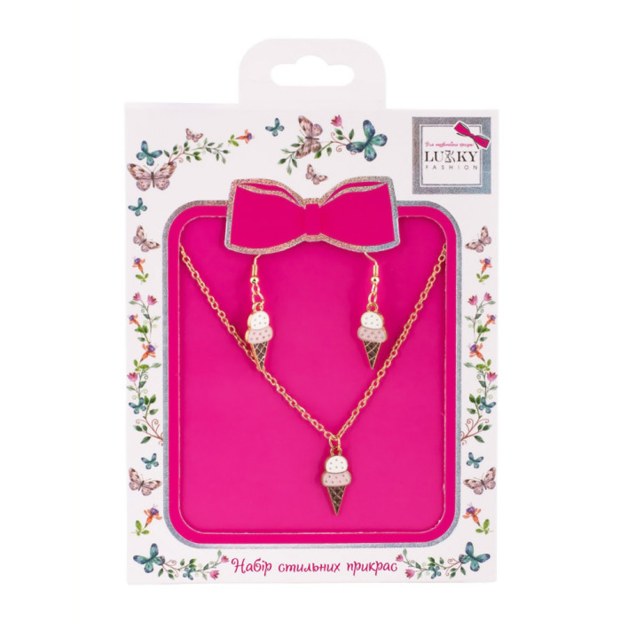 Біжутерія дитяча 2 в 1 Ice-Cream Fashion T24607 сережки + підвіска Lukky