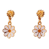 Дитячі сережки "Fashion ромашки" T24626 біло-жовтий Lukky