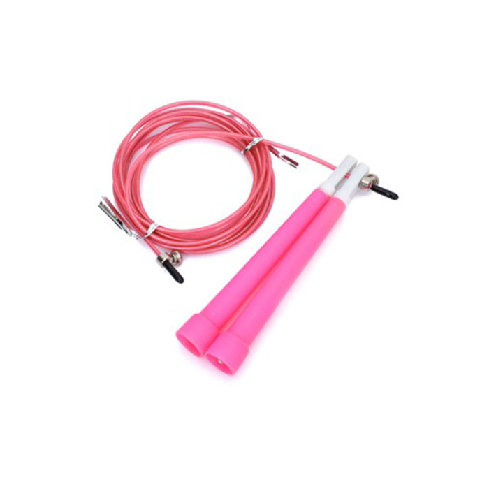 Скакалка швидкісна MS 3765(Pink) 290 см, ручка пластик, мотузка гума+метал Bambi